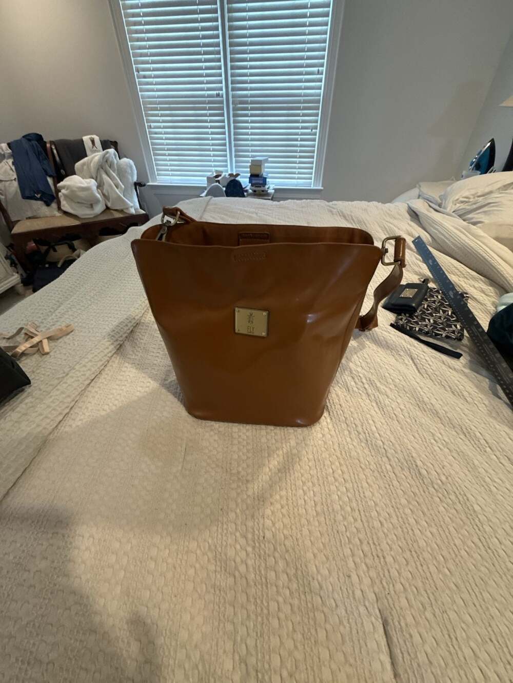 Fly London Tan Brown Faux Leather Bucket Shoulder Bag